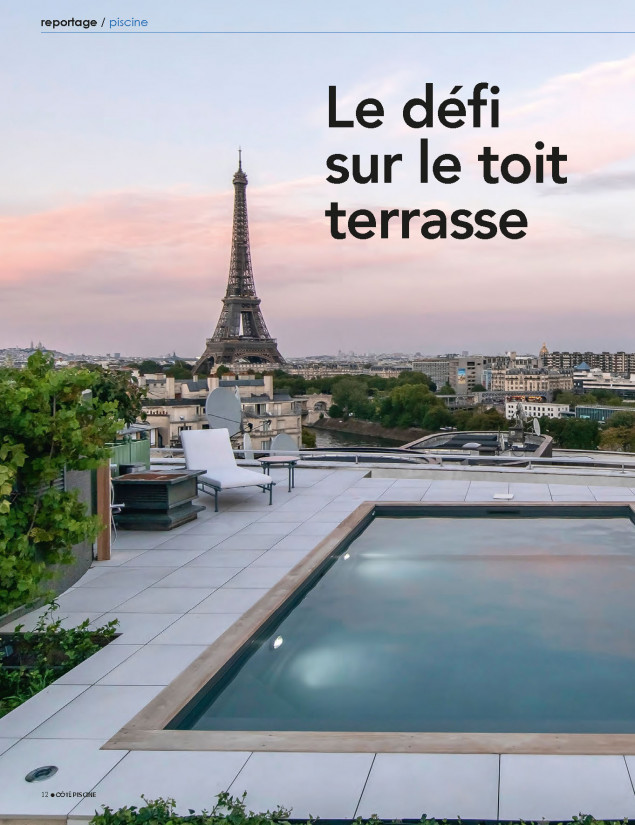 Une Piscinelle installée sur un toit-terrasse en plein cœur de Paris.